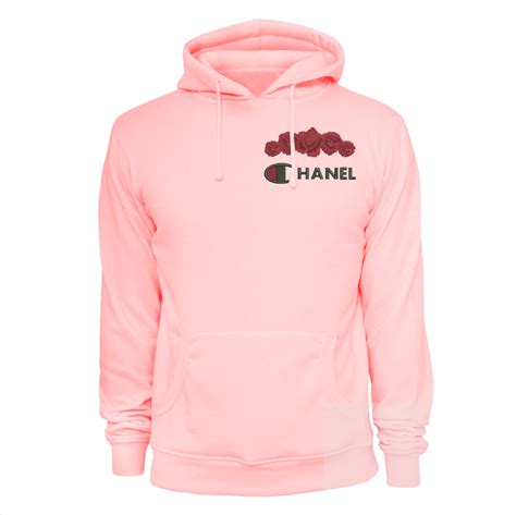 chanel champion logo hoodie
